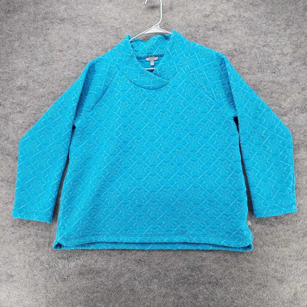 T by Talbots Sweatshirt Womens Large Blue Snowflake